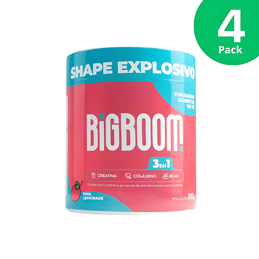 BigBoom 3-in-1 Creatine Pink Lemonade 4-Pack bundle for 4 months supply - Buy now at MKPBR.COM - Worldwide Shipping
