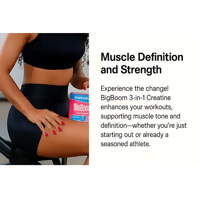 BigBoom 3-in-1 Creatine with collagen and BCAAs for glute and muscle growth - Buy now at MKPBR.COM - Worldwide Shipping