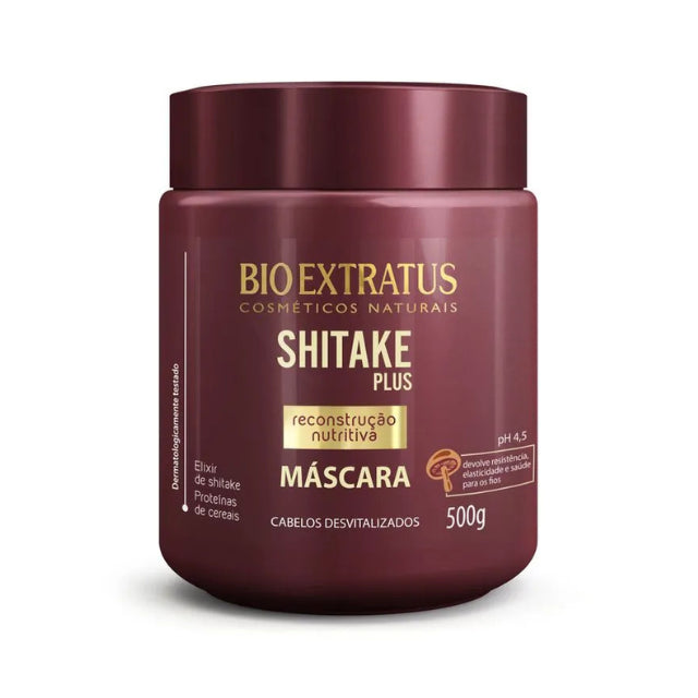 Bio Extratus Shitake Plus Hair Mask 500 g jar angled view – Buy now at MKPBR.com – Worldwide Shipping
