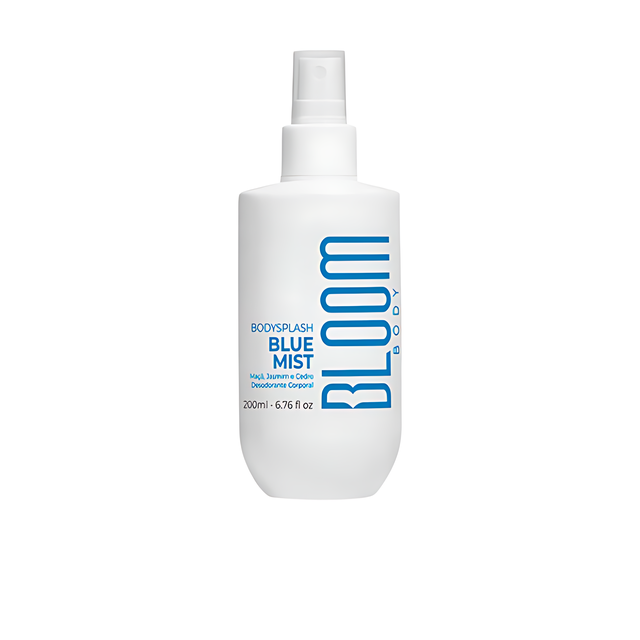 Bloom Body Blue Mist Body Splash Body Mist Cologne Spray, Fresh Aquatic Floral Scent (Moderate) – 6.76 fl oz (200 ml) bottle front view – Buy now at MKPBR.COM – Worldwide Shipping