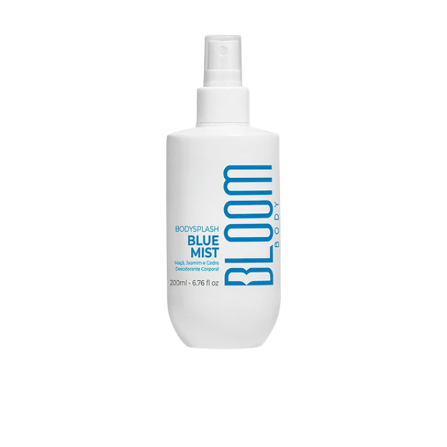 Bloom Body Blue Mist Body Splash Body Mist Cologne Spray, Fresh Aquatic Floral Scent (Moderate) – 6.76 fl oz (200 ml) bottle front view – Buy now at MKPBR.COM – Worldwide Shipping
