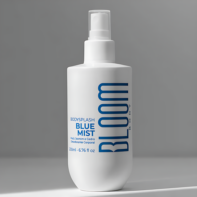 Bloom Body Blue Mist Body Splash Body Mist Cologne Spray, Fresh Aquatic Floral Scent (Moderate) – 6.76 fl oz (200 ml) on a vanity for an everyday fragrance ritual – Buy now at MKPBR.COM – Worldwide Shipping