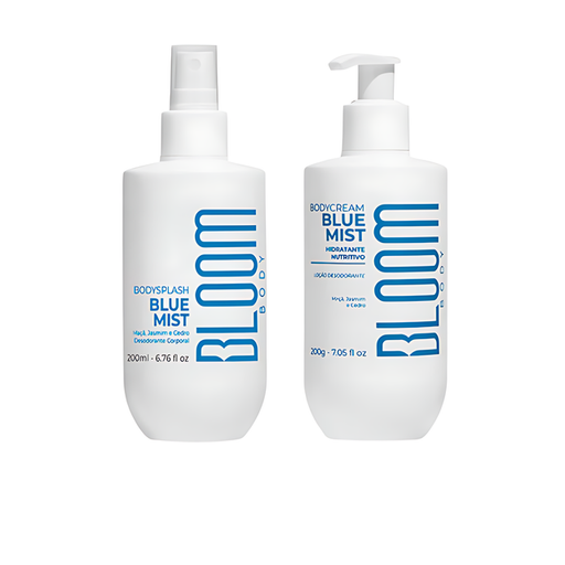 Bloom Body Blue Mist Kit: Body Cream 7.05 oz (200 g) + Body Splash 6.76 fl oz (200 ml) duo front set – Buy now at MKPBR.COM – Worldwide Shipping