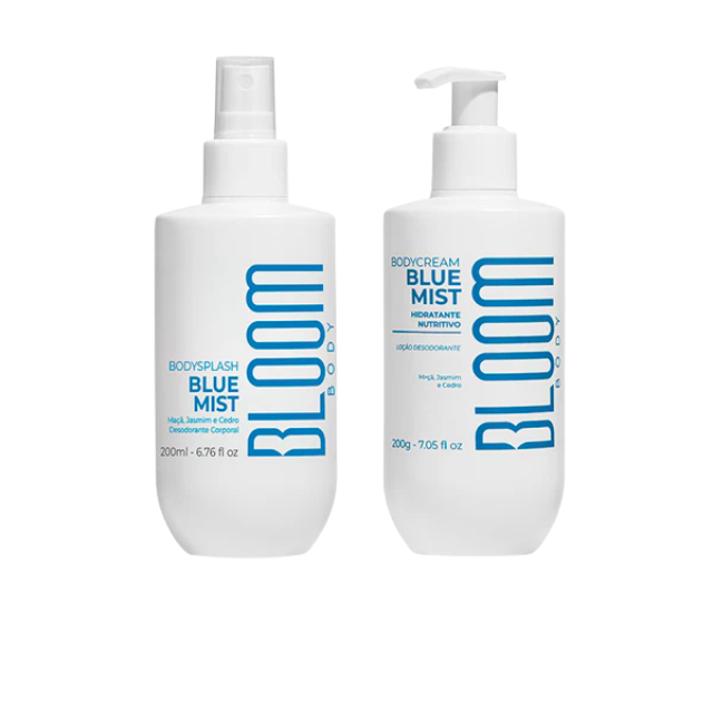Bloom Body Blue Mist Kit: Body Cream 7.05 oz (200 g) + Body Splash 6.76 fl oz (200 ml) duo front set – Buy now at MKPBR.COM – Worldwide Shipping