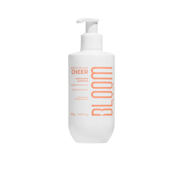 Bloom Body Cheer Deodorant Moisturizing Body Cream, Sweet Floral Scent + Long-Lasting Hydration – 7.05 oz (200 g) jar front view – Buy now at MKPBR.COM – Worldwide Shipping