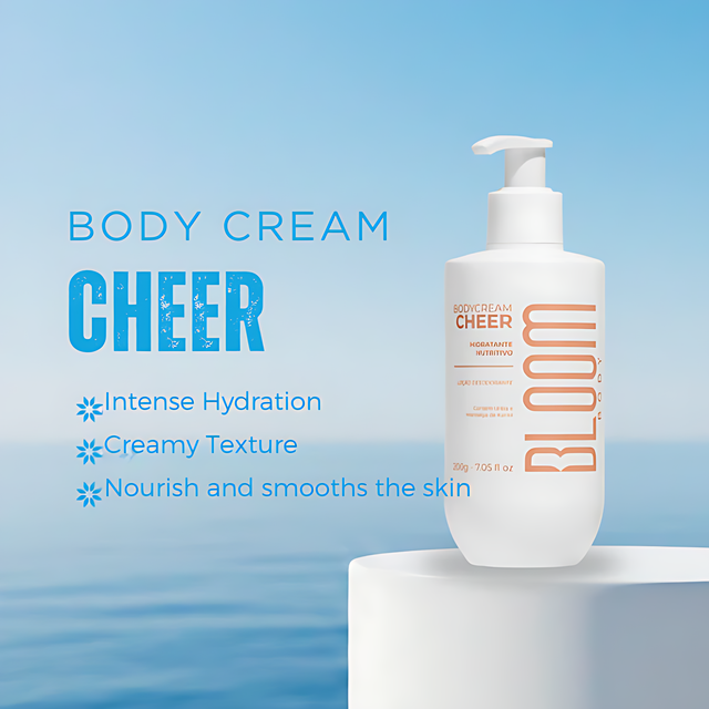 Bloom Body Cheer Deodorant Moisturizing Body Cream, Sweet Floral Scent + Long-Lasting Hydration – 7.05 oz (200 g) on a vanity for a modern body care ritual – Buy now at MKPBR.COM – Worldwide Shipping