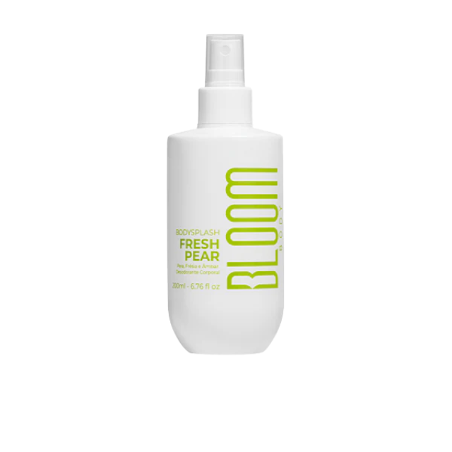 Bloom Body Fresh Pear Body Splash Body Mist Cologne Spray, Fresh Fruity-Floral Scent (Moderate) – 6.76 fl oz (200 ml) bottle front view – Buy now at MKPBR.COM – Worldwide Shipping