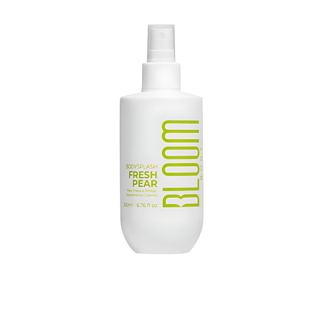 Bloom Body Fresh Pear Body Splash Body Mist Cologne Spray, Fresh Fruity-Floral Scent (Moderate) – 6.76 fl oz (200 ml) bottle front view – Buy now at MKPBR.COM – Worldwide Shipping