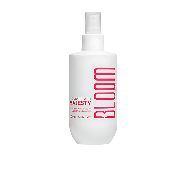 Bloom Body Majesty Body Splash Body Mist Cologne Spray, Intense Floral Scent – 6.76 fl oz (200 ml) bottle front view – Buy now at MKPBR.COM – Worldwide Shipping