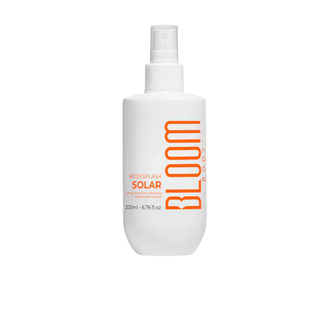 Bloom Body Solar Body Splash Body Mist Cologne Spray, Warm Sophisticated Floral Scent – 6.76 fl oz (200 ml) bottle front view – Buy now at MKPBR.COM – Worldwide Shipping