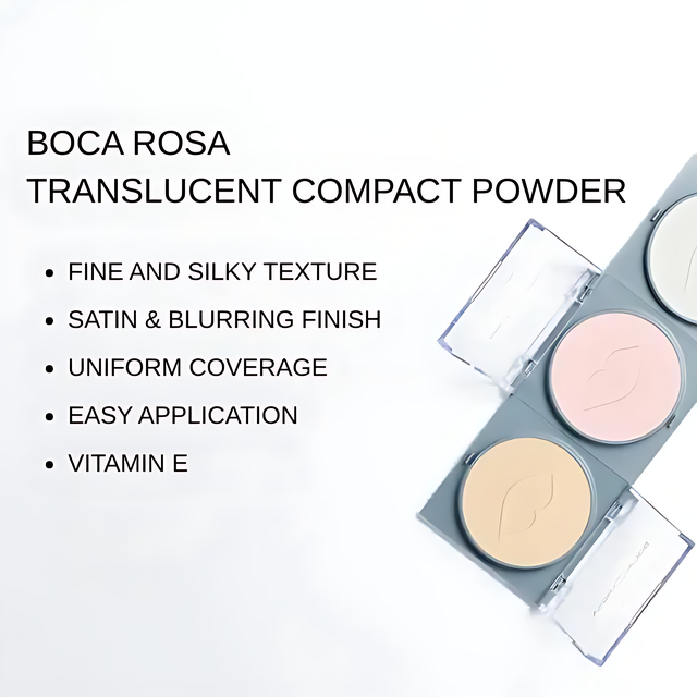 Experience the ultra-fine and lightweight texture of Boca Rosa Beauty Blur Effect Setting Powder – Buy now at MKPBR.COM – Worldwide Shipping