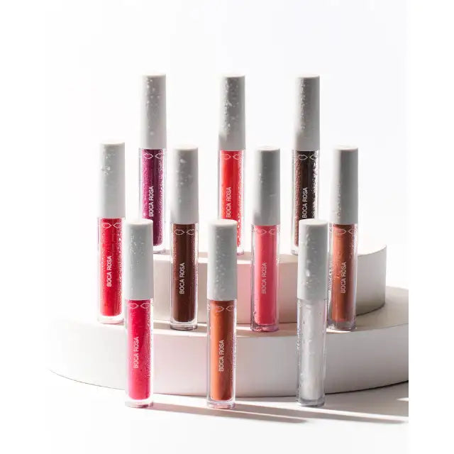 Boca Rosa Hidra Lábios Lip Gloss for instant and deep hydration, 0.11 oz (3g) 10 Shades Display– Buy now at MKPBR.COM – Worldwide Shipping