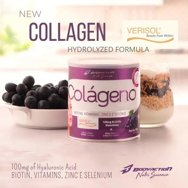 BodyAction Hydrolyzed Collagen Verisol® with Hyaluronic Acid | 7.05 oz (200g) – Buy now at MKPBR.COM – Worldwide Shipping