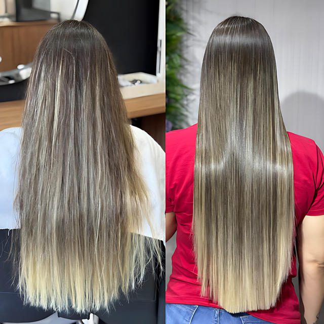 Borabella Bóratx 19 Amino frizz control and alignment result with salon gloss – Buy now at MKPBR.COM – Worldwide Shipping