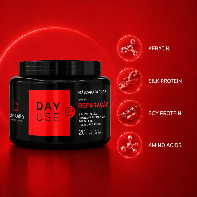 Borabella Day Use Super Repair Mask 200g back label with ingredients – Buy now at MKPBR.COM – Worldwide Shipping