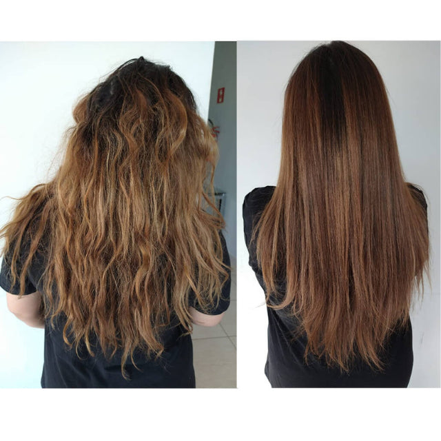 Borabella DayUSE before and after results for chemically processed hair recovery – Buy now at MKPBR.COM – Worldwide Shipping