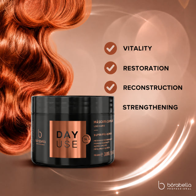 Borabella DayUSE Post-Chemical Hair Mask – 10.58 oz (300 g) jar front view – Buy now at MKPBR.COM – Worldwide Shipping