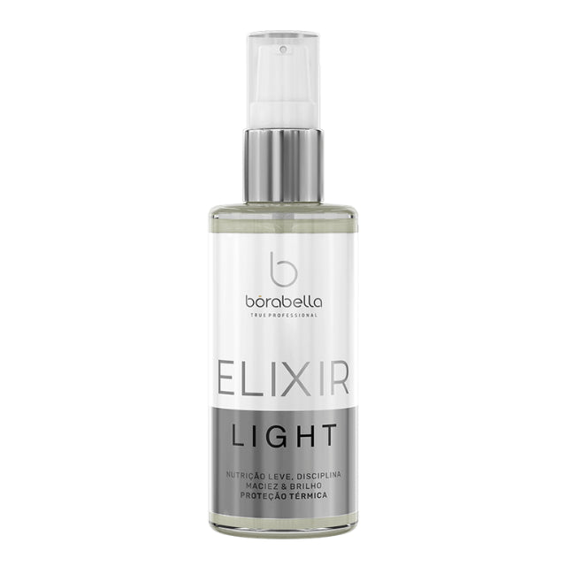 Borabella Elixir Light Lightweight Nourishing & Gloss Hair Oil – Omega 3, 6, 9 – 2 fl oz (60 ml) front view – Buy now at MKPBR.COM – Worldwide Shipping