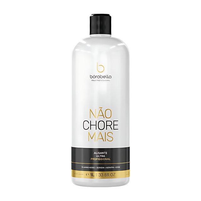 Borabella Não Chore Mais Brazilian Blowout-Style Smoothing Treatment (Pro Use) – 11.83 fl oz / 33.81 fl oz (350 ml / 1 L) front label and bottle size options – Buy now at MKPBR.COM – Worldwide Shipping