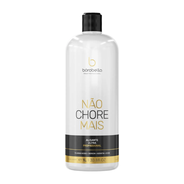 Borabella Não Chore Mais Brazilian Blowout-Style Smoothing Treatment (Pro Use) – 11.83 fl oz / 33.81 fl oz (350 ml / 1 L) front label and bottle size options – Buy now at MKPBR.COM – Worldwide Shipping