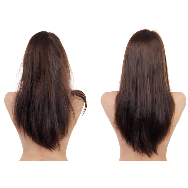 Borabella NeutraQuimic before and after results for post-chemical damaged hair recovery