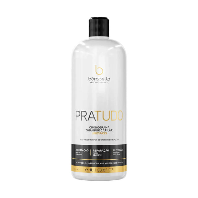 Borabella Pra Tudo Shampoo – 33.81 fl oz (1 L) professional salon size – Buy now at MKPBR.COM – Worldwide Shipping
