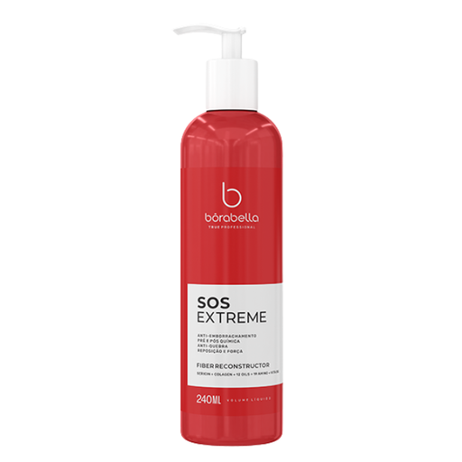 Borabella SOS Extreme Professional Hair Reconstructor – Anti-Breakage & Fiber Recovery – 8.11 fl oz (240 ml) front view – Buy now at MKPBR.COM – Worldwide Shipping