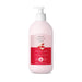 Front view of the pink Boticário Cuide-se Bem Cereja de Fases deodorant moisturizing body lotion 400 ml pump bottle on a white background – Buy now at MKPBR.COM – Worldwide Shipping