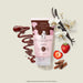 Open jar of Boticário Deleite Chocolatudo body scrub showing the creamy pink exfoliating texture with coconut shell particles – Buy now at MKPBR.COM – Worldwide Shipping