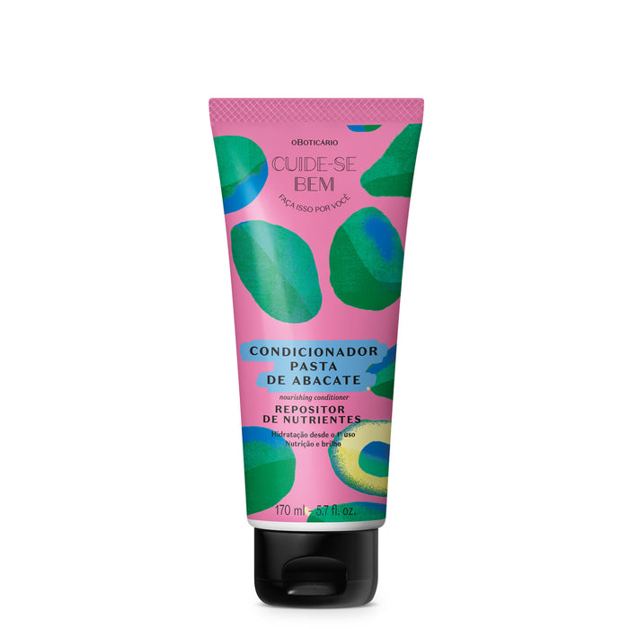 Boticário Cuide-se Bem Feira Pasta de Abacate Avocado Conditioner 170 ml bottle, front view of the Brazilian nutrient-replenishing conditioner – Buy now at MKPBR.COM – Worldwide Shipping
