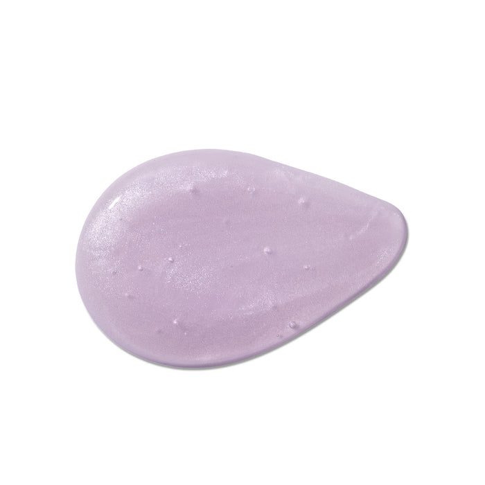 Swatch of the lilac pearly gel texture of Boticário Dr. Botica Poção das Bolhas kids liquid soap on a white background – Buy now at MKPBR.COM – Worldwide Shipping