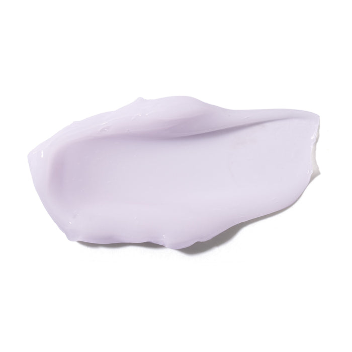 Lilac cream texture swatch of the Boticário Dr. Botica Poção das Nuvens kids body lotion showing its smooth fast-absorbing consistency on a white background – Buy now at MKPBR.COM – Worldwide Shipping