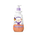 Front view of Boticário Dr. Botica Poção Tira Nó kids curl defining cream 3ABC in its 350 ml white and orange pump bottle with lilac dispenser – Buy now at MKPBR.COM – Worldwide Shipping