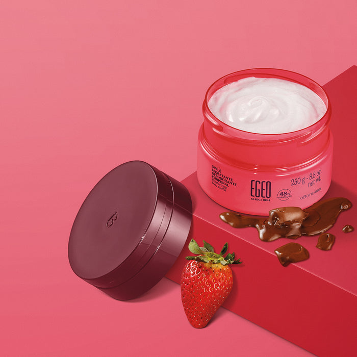 Boticario Egeo Choc High deodorant body souffle styled on a vanity as part of a Brazilian daily body care routine – Buy now at MKPBR.COM – Worldwide Shipping