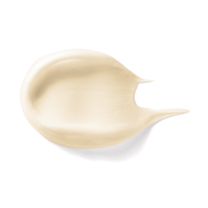 Close-up swatch of Boticário Lily Cashmere Satin Body Cream showing the thick ivory satin texture on a white background – Buy now at MKPBR.COM – Worldwide Shipping