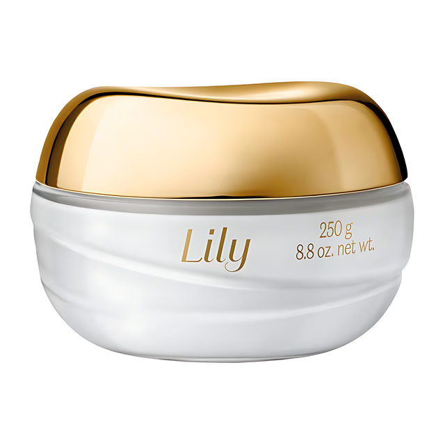 Boticário Lily Classic Satin Body Cream 8.82 oz in iconic luxury jar – Buy now at MKPBR.COM – Worldwide Shipping