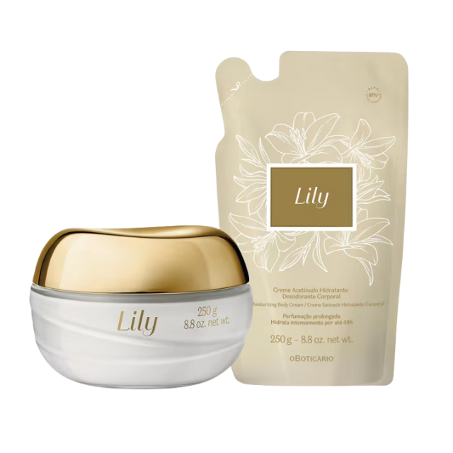 Boticário Lily Essential Duo including 8.82 oz jar and refill – Buy now at MKPBR.COM – Worldwide Shipping