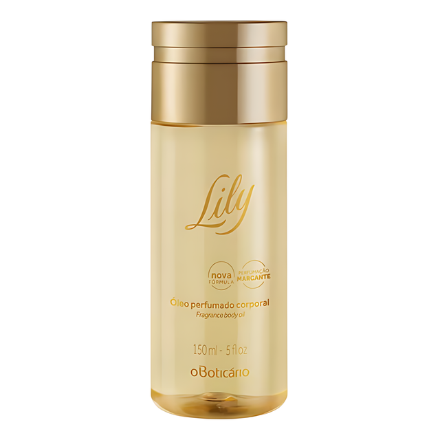 Boticário Lily Perfumed Body Oil – 48h Hydration & Silky Skin Feel – 5.07 fl oz (150 ml) – Buy now at MKPBR.COM – Worldwide Shipping