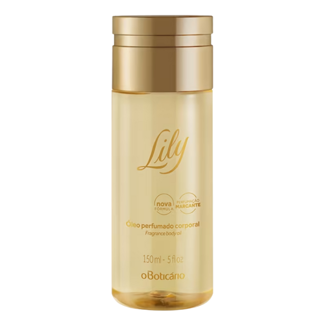 Boticário Lily Perfumed Body Oil – 48h Hydration & Silky Skin Feel – 5.07 fl oz (150 ml) – Buy now at MKPBR.COM – Worldwide Shipping