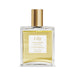 Boticário Lily Satin Multipurpose Body & Hair Oil 50 ml front view of the clear glass spray bottle with gold cap and golden Brazilian satin oil – Buy now at MKPBR.COM – Worldwide Shipping