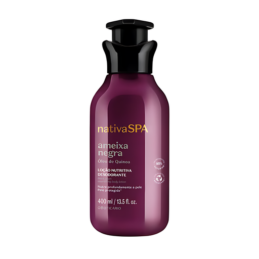 Boticário Nativa Spa Ameixa Negra 13.52 oz Body Lotion bottle – Buy now at MKPBR.COM – Worldwide Shipping