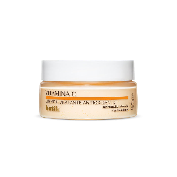O Boticário Botik Vitamina C Antioxidant Face Moisturizer 1.76 oz (50 g) jar with white lid, front view of the Brazilian matte-finish vitamin C face cream – Buy now at MKPBR.COM – Worldwide Shipping