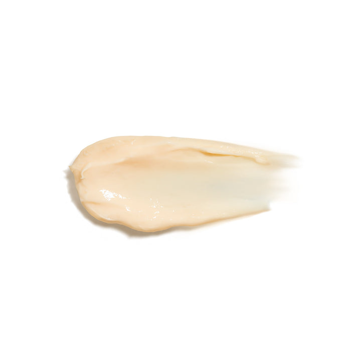 Swatch of the O Boticário Botik Vitamina C Antioxidant Face Moisturizer showing its light peach satin cream texture with a matte finish – Buy now at MKPBR.COM – Worldwide Shipping