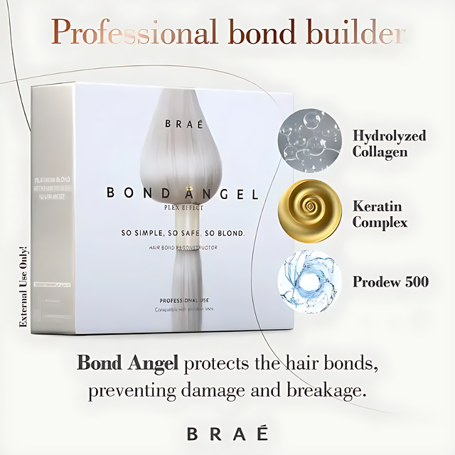 Braé Bond Angel Plex Effect Treatment Kit - Enriched with Bond Angel molecule, keratin complex, and amino acids for bond rebuilding – Buy now at MKPBR.COM – Worldwide Shipping