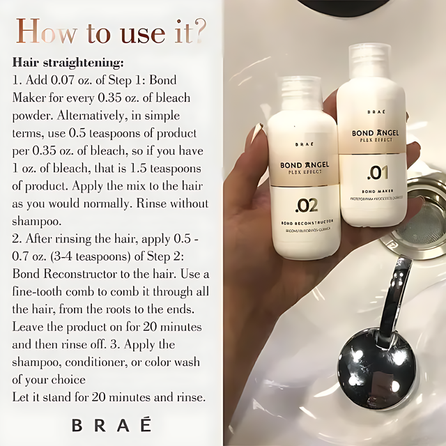 Braé Bond Angel Plex Effect Treatment Kit - Comprehensive damage prevention system for chemical treatments and effective at-home hair care – Buy now at MKPBR.COM – Worldwide Shipping