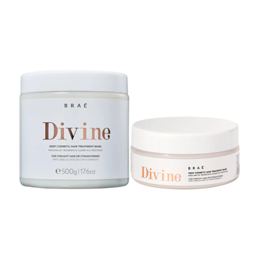 BRAÉ Divine Deep Cosmetics Hair Treatment Mask – Anti-Frizz Hydration, Silky Softness & Shine – Available in 6.76 fl oz (200 mL) or 16.9 fl oz (500 mL) hero image – Buy now at MKPBR.COM – Worldwide Shipping
