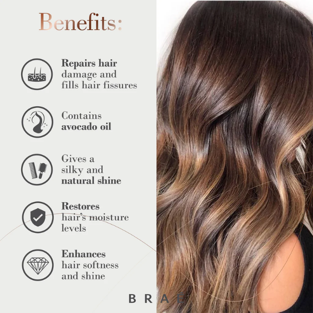 BRAÉ Divine Deep Cosmetics Hair Treatment Mask – Anti-Frizz Hydration, Silky Softness & Shine – Available in 6.76 fl oz (200 mL) or 16.9 fl oz (500 mL) premium Brazilian haircare – Buy now at MKPBR.COM – Worldwide Shipping
