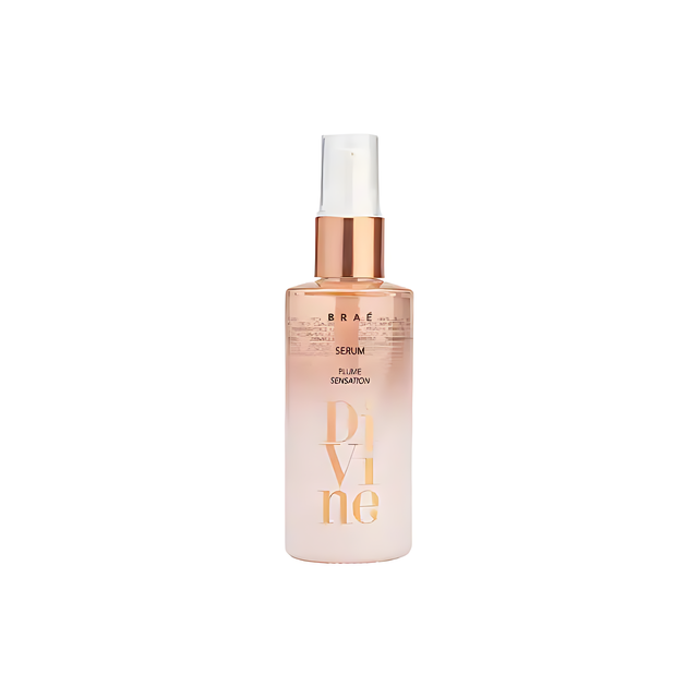 Braé Divine Serum Plume Sensation 60ml - Ultra-light hair oil for intense hydration, frizz reduction, and split end repair – Buy now at MKPBR.COM – Worldwide Shipping