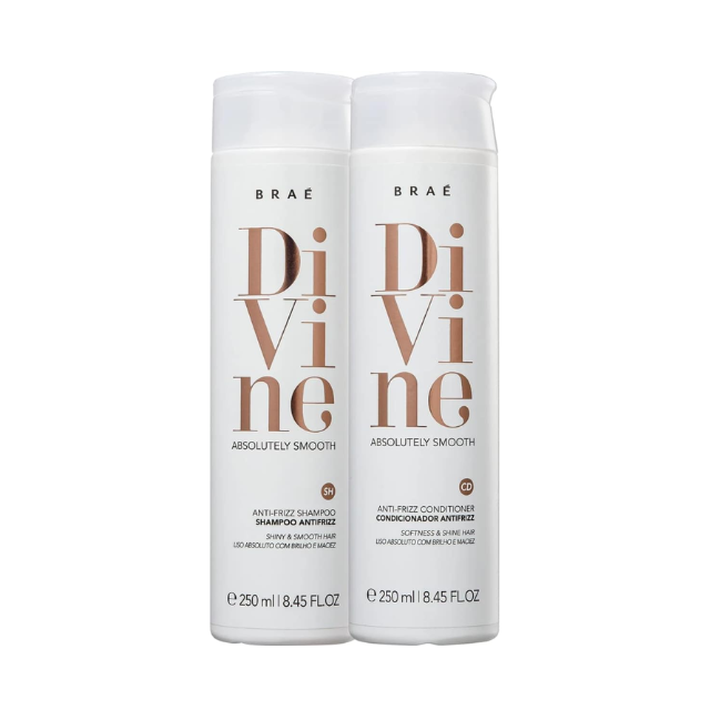 BRAÉ Divine Shampoo + Conditioner Kit – Anti-Frizz Hydration, Humidity Defense & Silky Softness – 2 × 8.45 fl oz (250 mL) hero image – Buy now at MKPBR.COM – Worldwide Shipping
