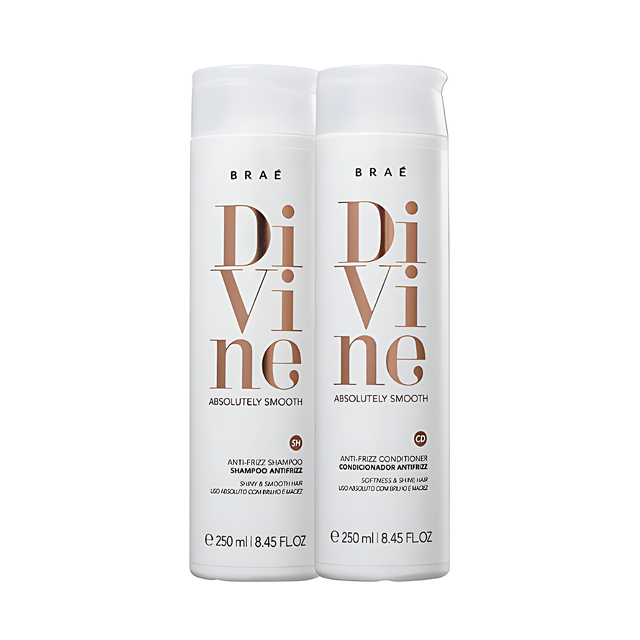 Braé Divine Shampoo + Conditioner Kit – Anti-Frizz Hydration, Humidity Defense & Silky Softness – 2 × 8.45 fl oz (250 mL) hero image – Buy now at MKPBR.COM – Worldwide Shipping